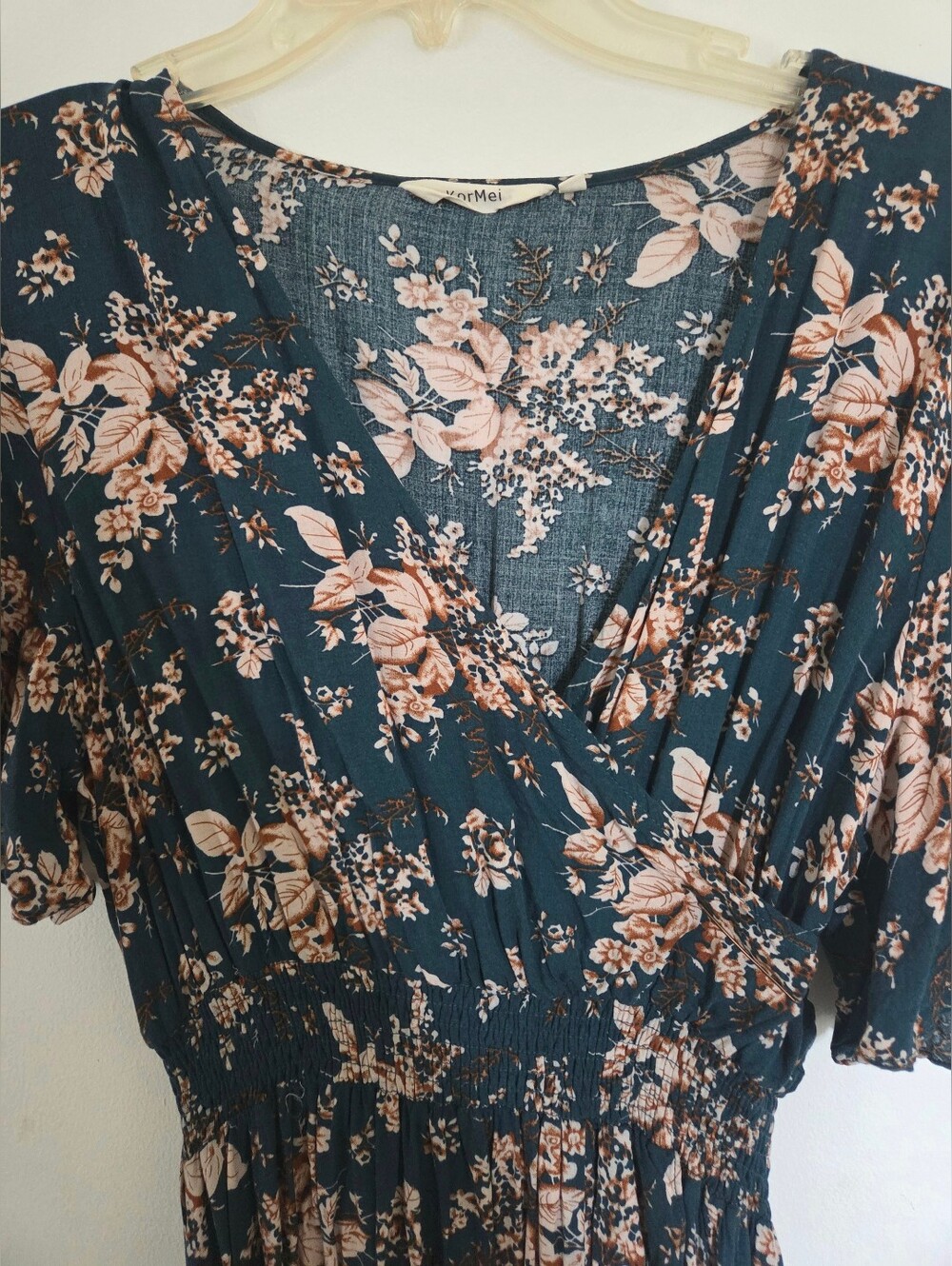 Green Floral Dress High Low Hem